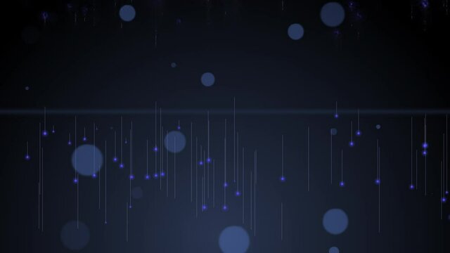 Falling blue sparkles on the black background.