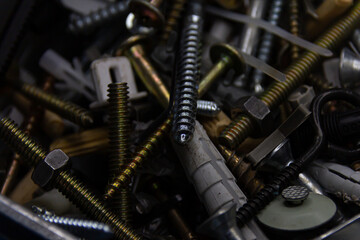 Screws and metal pieces 