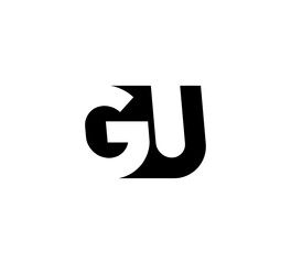 Initial letters Logo black positive/negative space GU