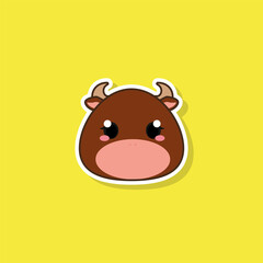 Isolated cute baby bull