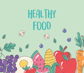 healthy food nutrition diet organic fruits vegetables fresh poster