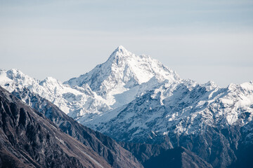 Mountain Landscape Blue Sky, New Zealand Landscape, Mountains Nature Background, Mountain Range