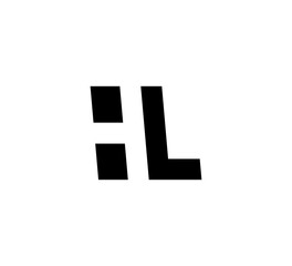 Initial letters Logo black positive/negative space HL