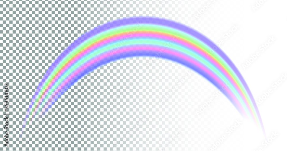 Aufkleber rainbow on transparent background. vector illustration of multicolored beam.