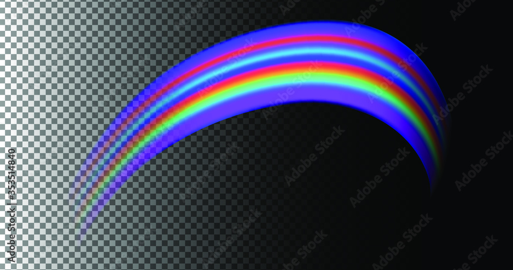 Poster rainbow on transparent background. vector illustration of multicolored beam.