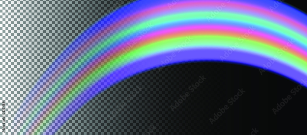 Poster rainbow on transparent background. vector illustration of multicolored beam.