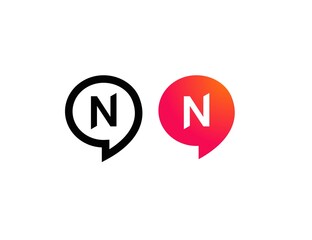 Letter N Chat Talk Logo Design Template Vector 