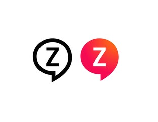 Letter Z Chat Talk Logo Design Template Vector 