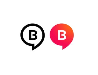 Letter B Chat Talk Logo Design Template Vector 