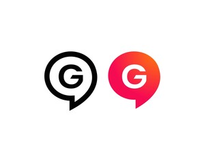 Letter G Chat Talk Logo Design Template Vector 