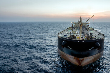 The oil tanker in the high sea