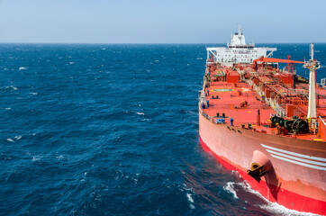 The oil tanker in the high sea