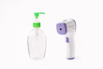 Hand sanitizer and infrared thermometer 