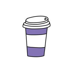 take away coffee cup doodle icon, vector illustration
