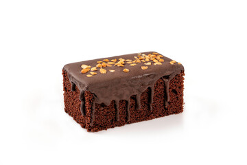 chocolate cake isolated on white © Suraphol