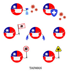 Set of Taiwan Country Balls Icons