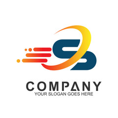 fast letter s logo with swoosh shape