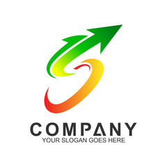 arrow letter s business logo template