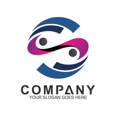 people letter s logo design abstract, s logo