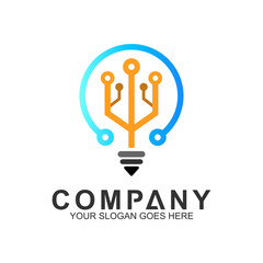 abstract tech logo template, Bulb icons