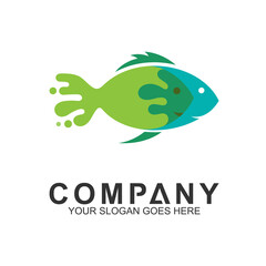 two fish logo design template,fishing vector logo