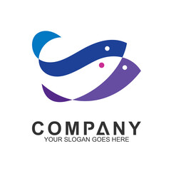 abstract fish logo design template,fishing vector logo