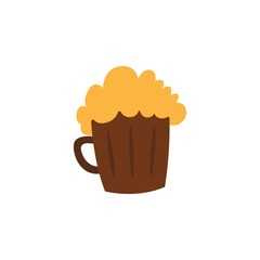 Wooden beer glass icon