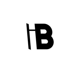 Initial letters Logo black positive/negative space IB
