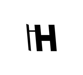 Initial letters Logo black positive/negative space IH