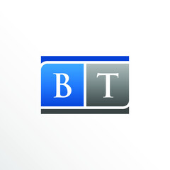 Initial Letter BT Square Logo Design