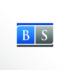 Initial Letter BS Square Logo Design