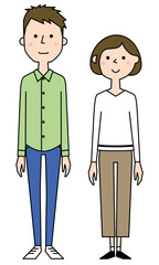 若いカップル　夫婦