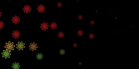 Dark Green, Red vector texture with memphis shapes.