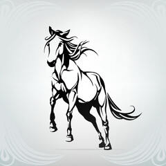 Vector silhouette of a running horse