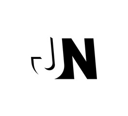 Initial letters Logo black positive/negative space JN