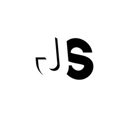 Initial letters Logo black positive/negative space JS