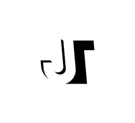 Initial letters Logo black positive/negative space JT