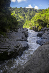   Front view of the sunny day of the Strait of Magdalena