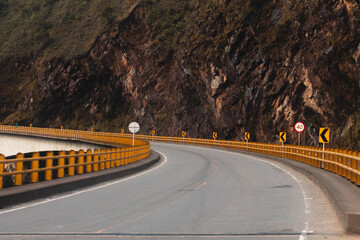 Road among colombian mountains form Boyacá to Casanare