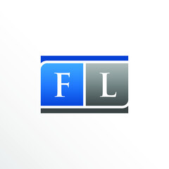 Initial Letter FL Square Logo Design