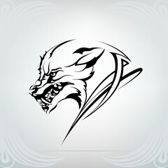 Silhouette of the head of a wolf