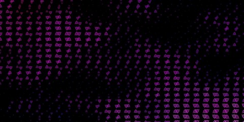 Dark Purple, Pink vector background with occult symbols.