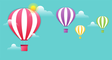 Online delivery concept with air Balloon on the sky.