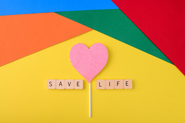 save life with heart shape