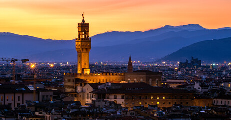 Firenze at sunset. Italia