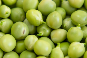 Macro photography to a fresh green peas. 