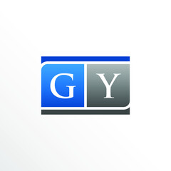 Initial Letter GY Square Logo Design