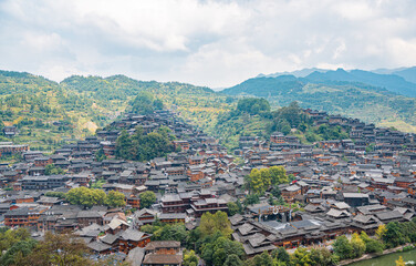 Fototapeta na wymiar Xijiang Miao Village, Leishan County, Kaili, China