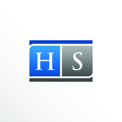 Initial Letter HS Square Logo Design