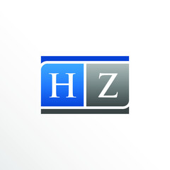 Fototapeta premium Initial Letter HZ Square Logo Design
